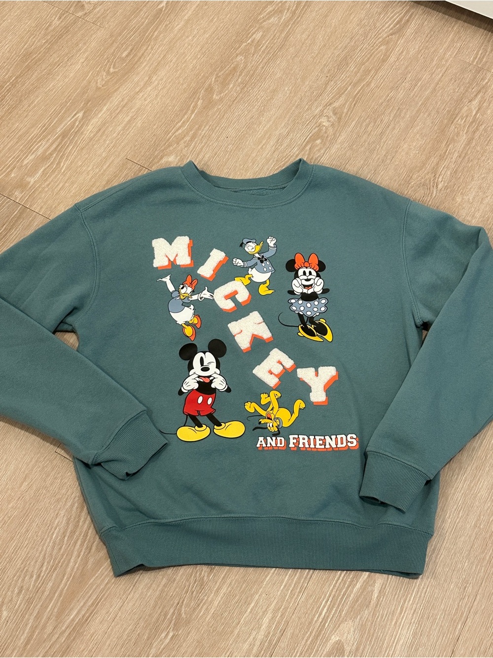 Hybrid Apparel Teal Mickey & Friends Graphic Crewneck Sweater